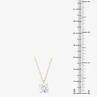 (H-I / Si1-Si2) Womens 2 CT. Lab Grown White Diamond 14K Gold Paperclip Round 18 Inch Pendant Necklace