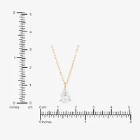 H-I / Si1-Si2) Womens 2 CT. Lab Grown White Diamond 14K Gold Pear 18 Inch Pendant Necklace