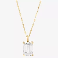 (H-I / Si1-Si2) Womens 2 CT. Lab Grown White Diamond 14K Gold 18 Inch Pendant Necklace