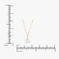 (H-I / Si1-Si2) Womens 2 CT. Lab Grown White Diamond 14K Gold Pear 18 Inch Pendant Necklace