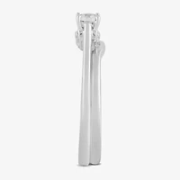 (H / I1-I2) Womens 1/10 CT. T.W. Lab Grown White Diamond Sterling Silver Round Halo Bridal Set