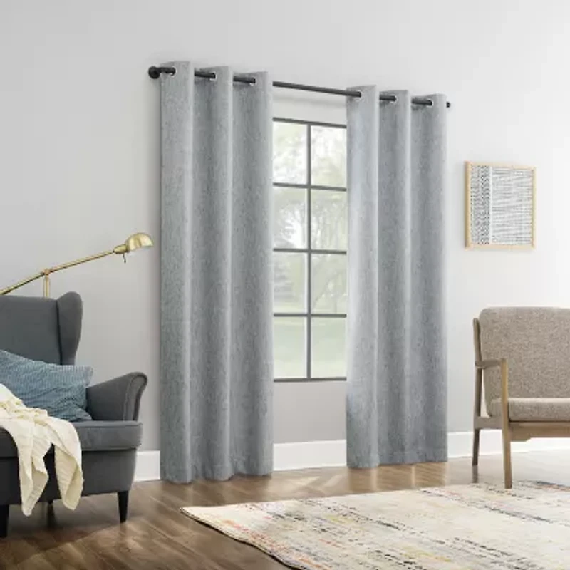 Sun Zero Aldwin Grommet Top Energy Saving 100% Blackout Single Curtain Panel