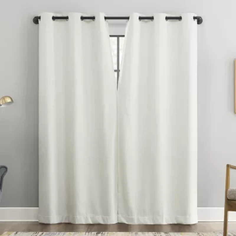 Sun Zero Aldwin Grommet Top Energy Saving 100% Blackout Single Curtain Panel