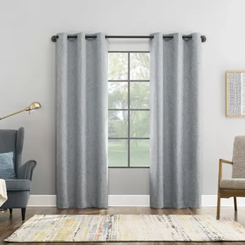 Sun Zero Aldwin Grommet Top Energy Saving 100% Blackout Single Curtain Panel