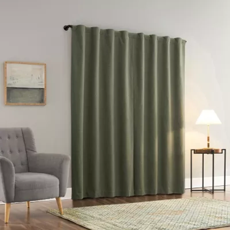 Sun Zero Treviso Back Tab Energy Saving 100% Blackout Single Curtain Panel