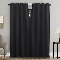 Sun Zero Treviso Back Tab Energy Saving 100% Blackout Single Curtain Panel