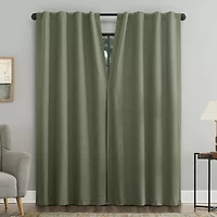 Sun Zero Treviso Back Tab Energy Saving 100% Blackout Single Curtain Panel