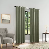 Sun Zero Treviso Back Tab Energy Saving 100% Blackout Single Curtain Panel