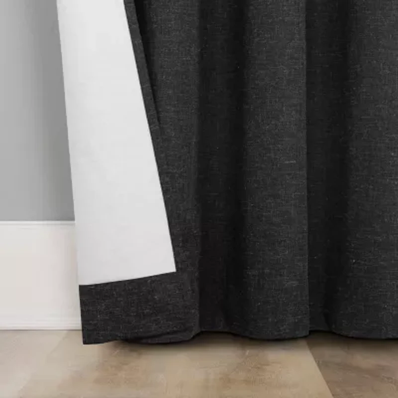 Sun Zero Treviso Back Tab Energy Saving 100% Blackout Single Curtain Panel