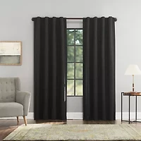Sun Zero Treviso Back Tab Energy Saving 100% Blackout Single Curtain Panel