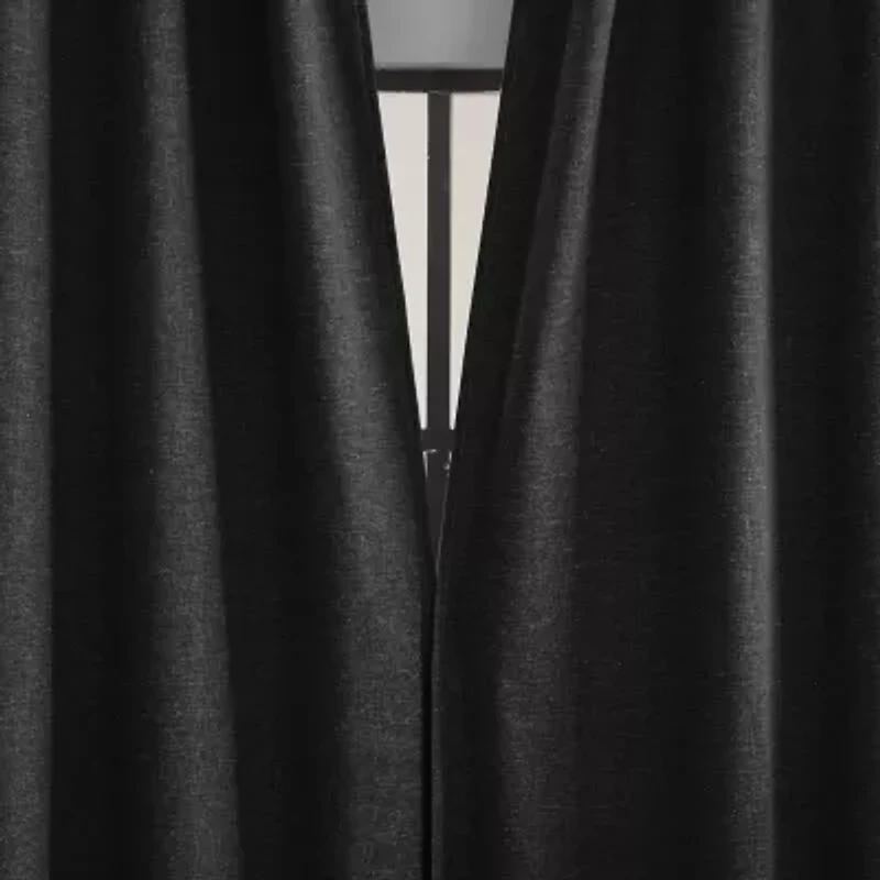 Sun Zero Treviso Back Tab Energy Saving 100% Blackout Single Curtain Panel