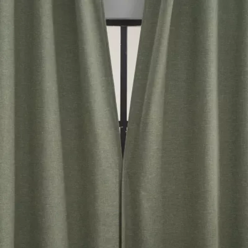 Sun Zero Treviso Back Tab Energy Saving 100% Blackout Single Curtain Panel