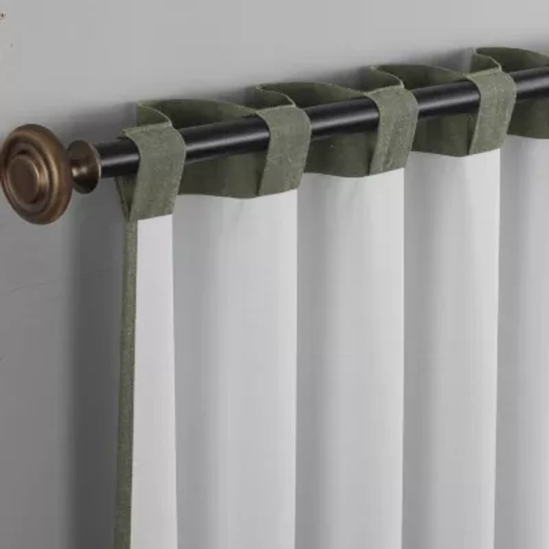 Sun Zero Treviso Back Tab Energy Saving 100% Blackout Single Curtain Panel
