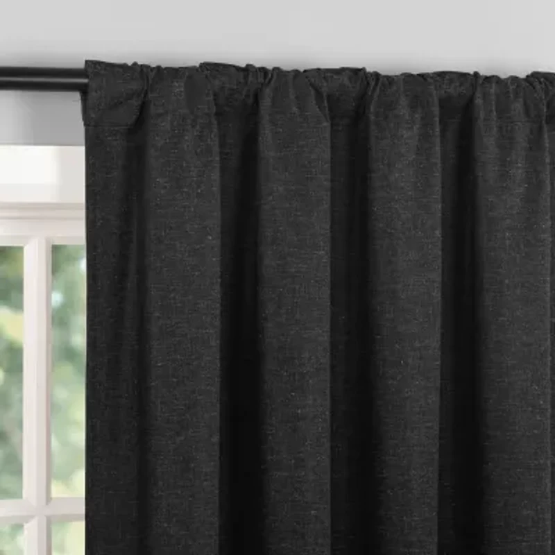 Sun Zero Treviso Back Tab Energy Saving 100% Blackout Single Curtain Panel