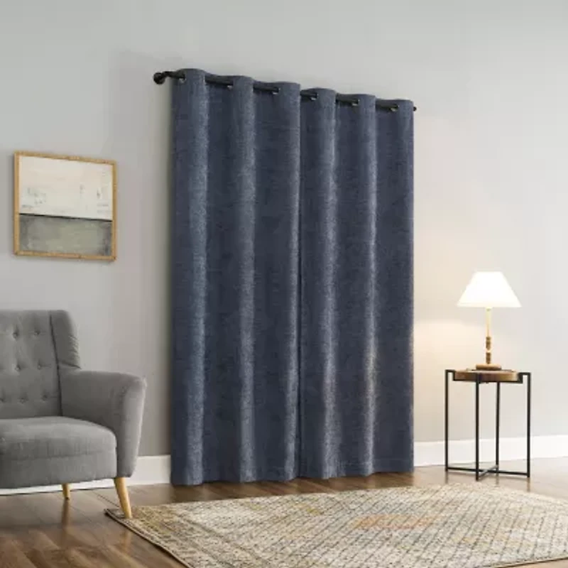 Sun Zero Isidora Grommet Top Energy Saving 100% Blackout Single Curtain Panel