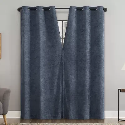 Sun Zero Isidora Grommet Top Energy Saving 100% Blackout Single Curtain Panel