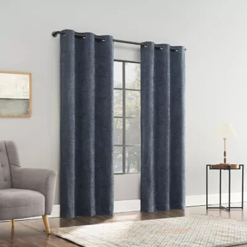 Sun Zero Isidora Grommet Top Energy Saving 100% Blackout Single Curtain Panel