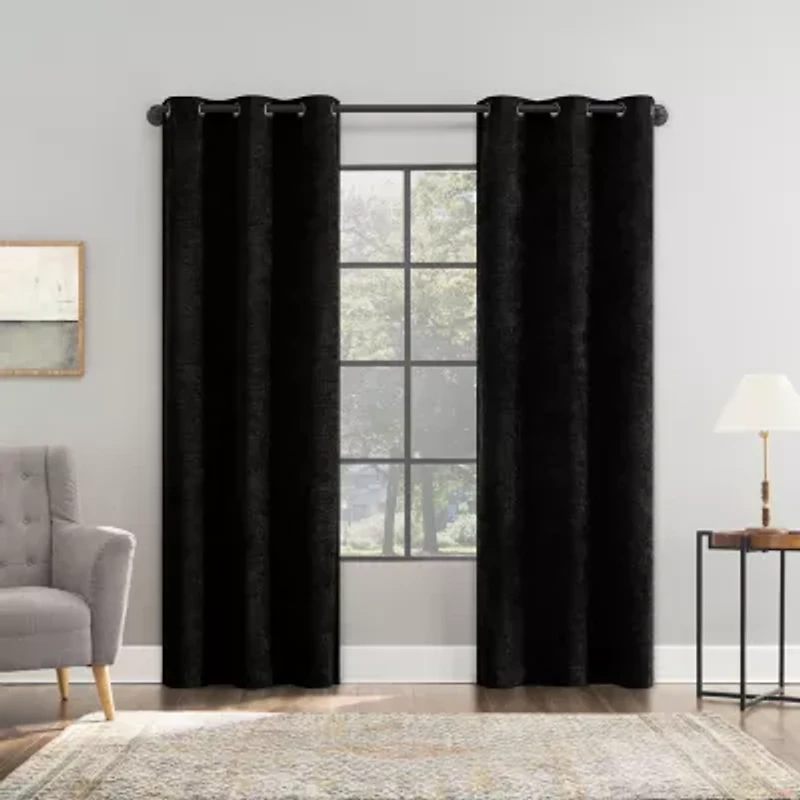 Sun Zero Isidora Grommet Top Energy Saving 100% Blackout Single Curtain Panel