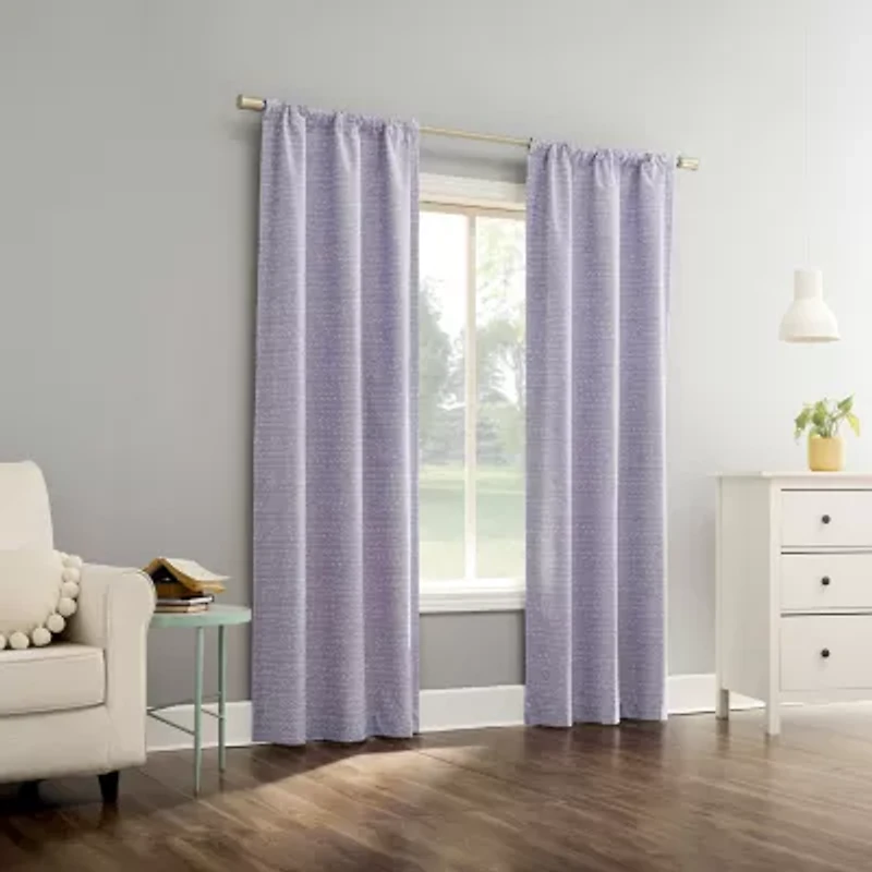 Sun Zero Sylo Rod Pocket Energy Saving 100% Blackout Single Curtain Panel