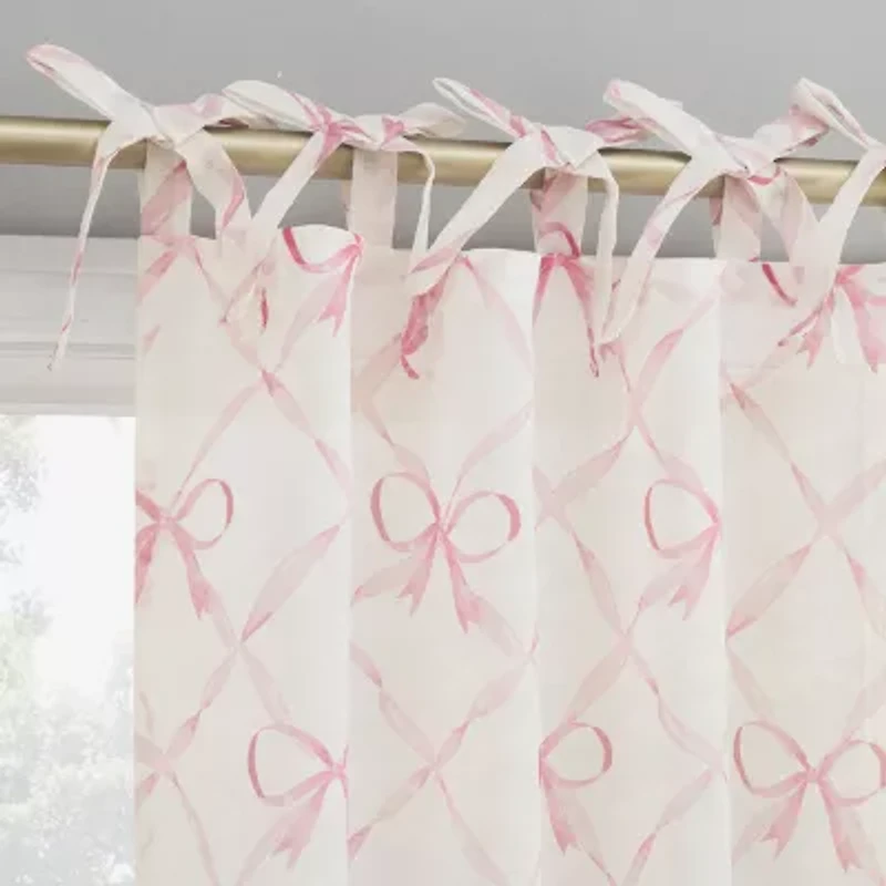 Sun Zero Romy Tie Top Sheer Single Curtain Panel