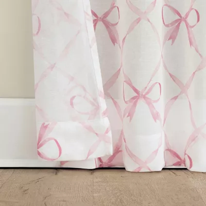Sun Zero Romy Tie Top Sheer Single Curtain Panel