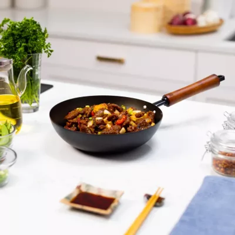 Joyce Chen Classic Series Pre-Seasoned Carbon Steel 9.5" Stir Fry Pan