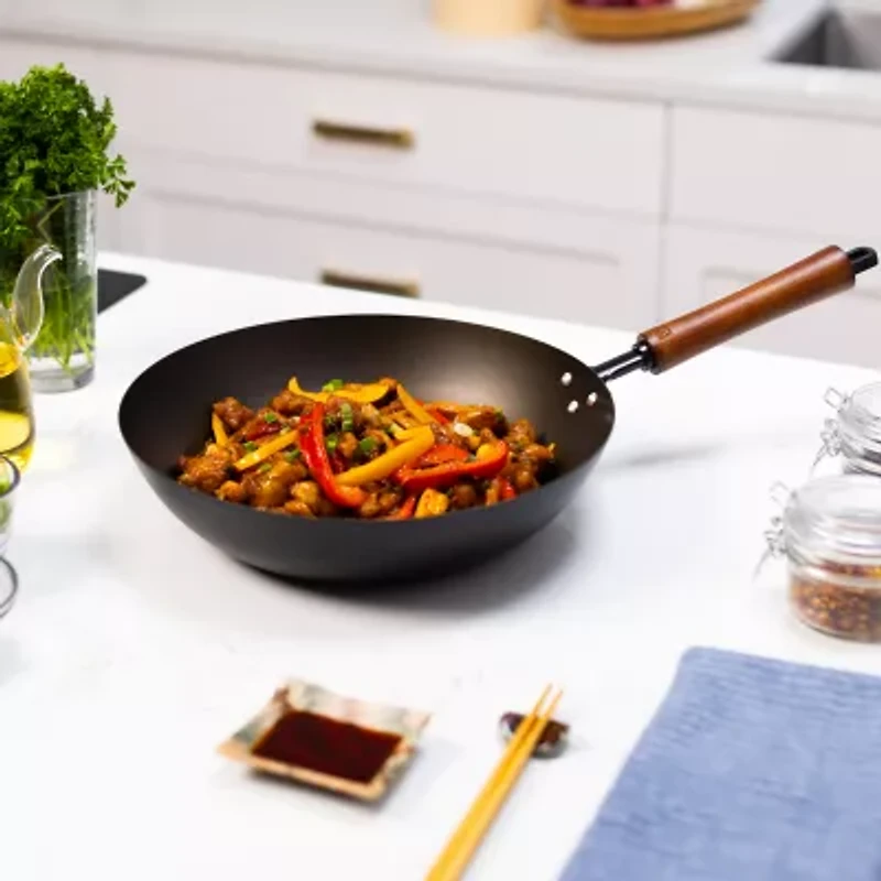 Joyce Chen Classic Series Pre-Seasoned Carbon Steel 12" Stir Fry Pan