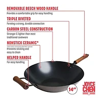 Joyce Chen Classic Series Carbon Steel Ceramic 14" Wok