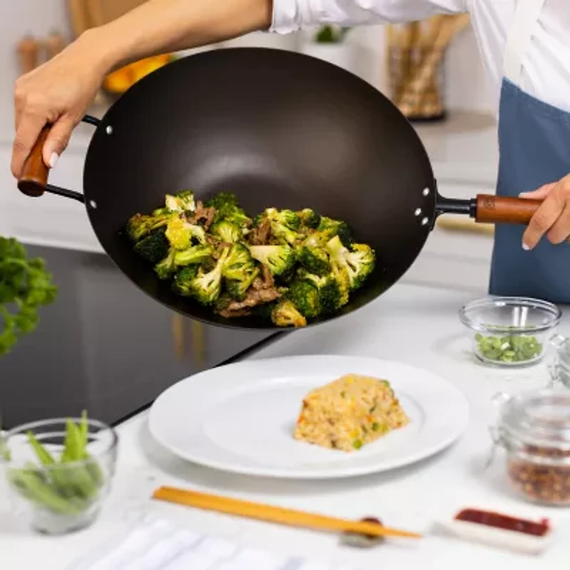 Joyce Chen Classic Series Pre-Seasoned Carbon Steel 14" Stir Fry Pan