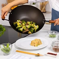 Joyce Chen Classic Series Pre-Seasoned Carbon Steel 14" Stir Fry Pan