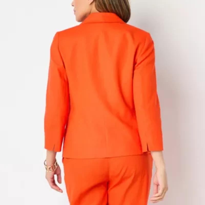 Black Label by Evan-Picone Linen Blend Womens Classic Fit Suit Jacket