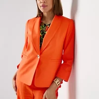 Black Label by Evan-Picone Linen Blend Womens Classic Fit Suit Jacket