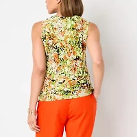Black Label by Evan-Picone Womens Keyhole Neck Sleeveless Blouse