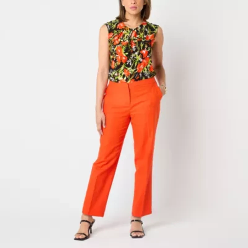 Black Label by Evan-Picone Linen Blend Womens Straight Fit Suit Pant