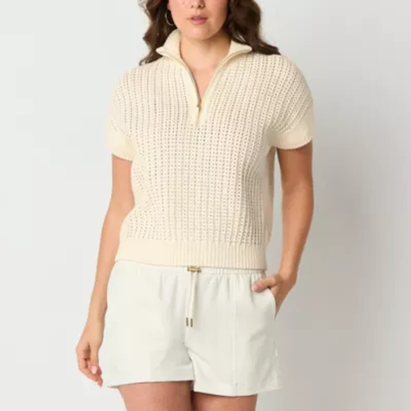 Stylus Womens Short Sleeve Pullover Sweater