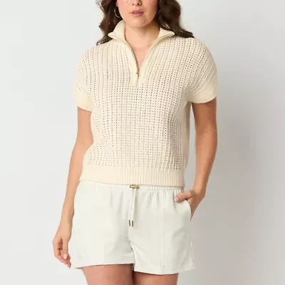 Stylus Womens Short Sleeve Pullover Sweater