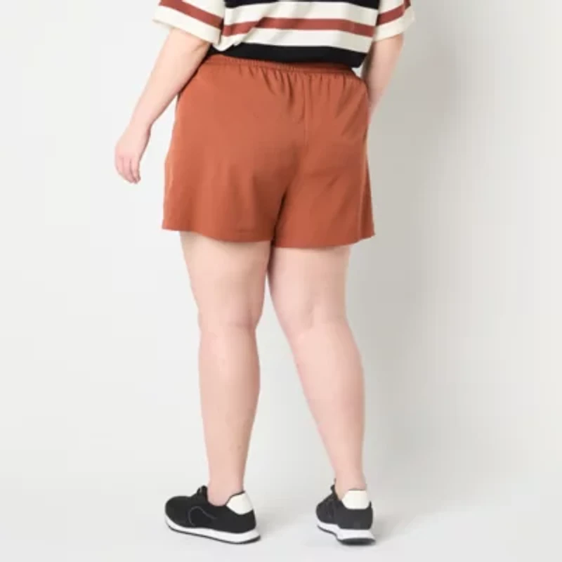 Stylus Womens Mid Rise Plus Pull-On Short