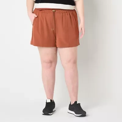 Stylus Womens Mid Rise Plus Pull-On Short