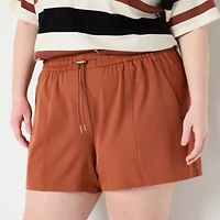 Stylus Womens Mid Rise Plus Pull-On Short