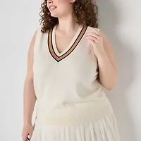 Stylus Womens V Neck Plus Sweater Vest