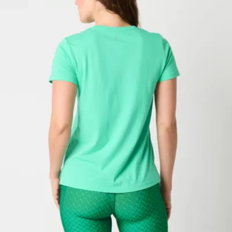 Xersion Womens Cotton Crew Neck Short Sleeve T-Shirt Tall