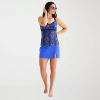 Liz Claiborne Womens Comfort Waistband Swim Skirt