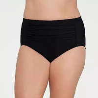 Liz Claiborne Comfort Waistband Plus Brief Bikini Swimsuit Bottom