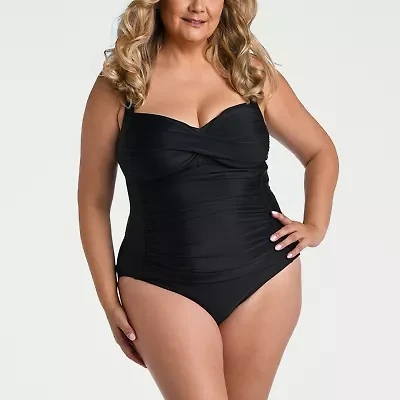 Liz Claiborne Womens Plus One Piece Swimsuit