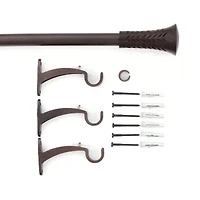 Deco Window Wood Taper 3/4 IN Adjustable Curtain Rod