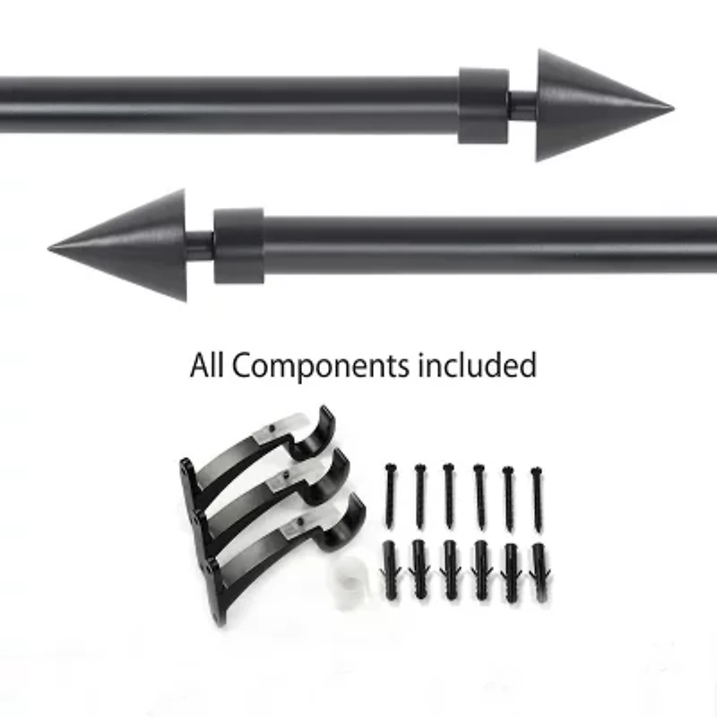 Deco Window Cone 3/4 IN Adjustable Curtain Rod
