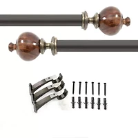 Deco Window Wood Trophy 1 Adjustable Curtain Rod