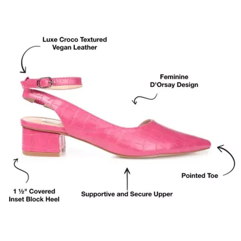 Journee Collection Keefa-Wd Womens Pointed Closed Toe Block Heel Pumps