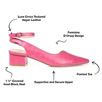 Journee Collection Keefa-Wd Womens Pointed Closed Toe Block Heel Pumps