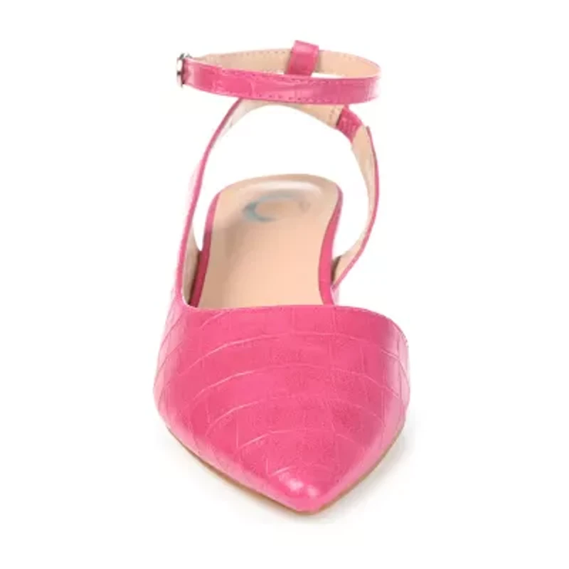 Journee Collection Keefa-Wd Womens Pointed Closed Toe Block Heel Pumps